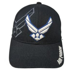 Santo Cap Baseball Cap Black One Size Air Force Logo Structured Strapback hat
